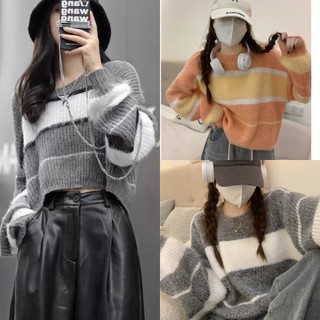 Áo len kim sa nữ dáng croptop dày dặn