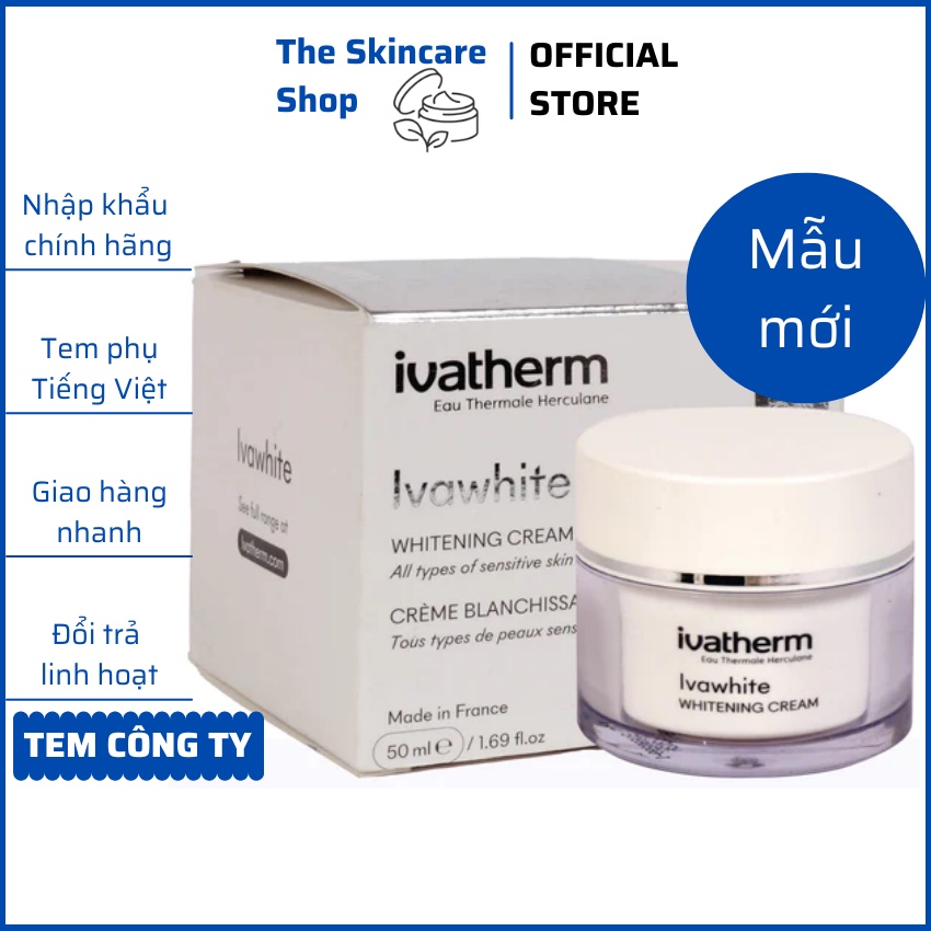 [CHÍNH HÃNG]Kem Dưỡng Giảm Tình Trạng Nám, Làm Sáng Da Ivatherm Ivawhite Whitening Cream - The Skincare Shop