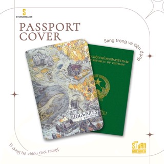 Bao Da Hộ Chiếu STORMBREAKER - Ví Đựng Passport Harry Potter Hogwarts - Thêm Tên Cá Nhân -Màu Sắc Đen-Nâu-Trắng - PPT210
