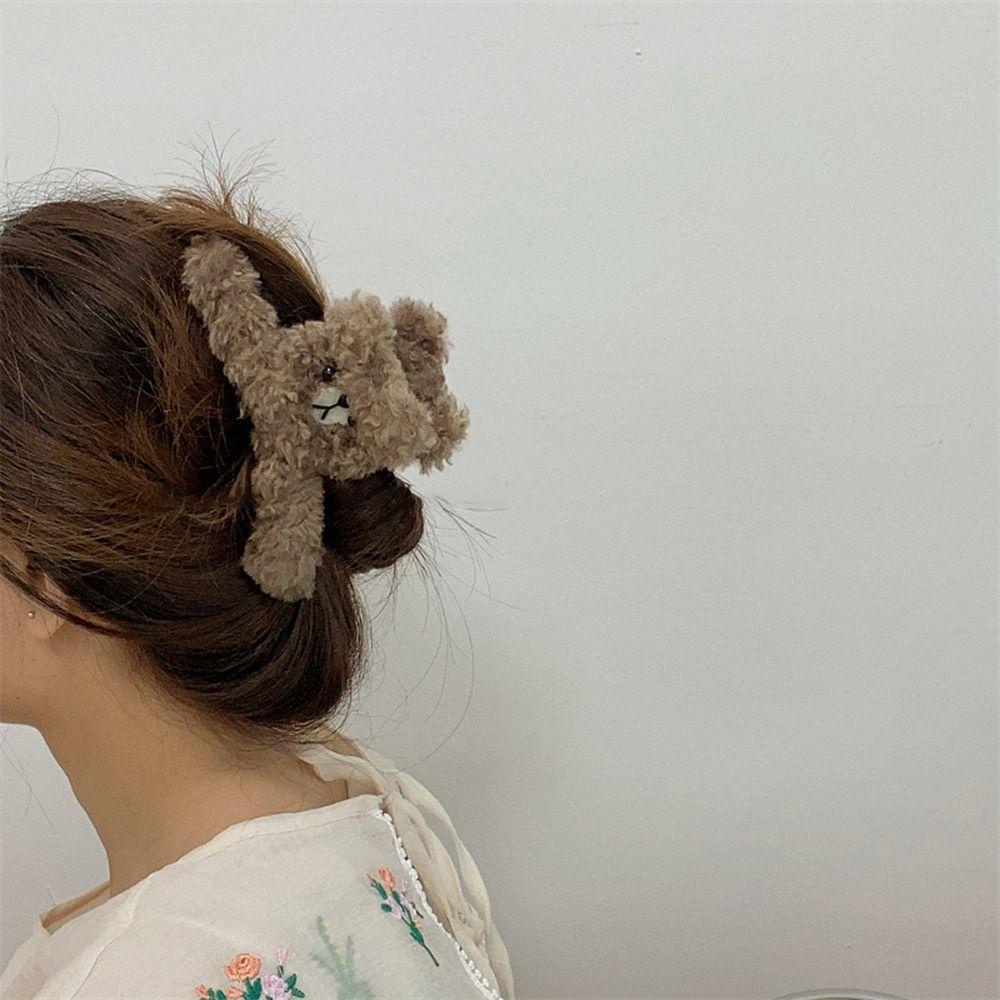 Kẹp Tóc Móng Vuốt Đuôi Ngựa Hình Gấu Hoạt Hình Phong Cách Hàn Quốc Đơn Giản Dành Cho Bạn Nữ