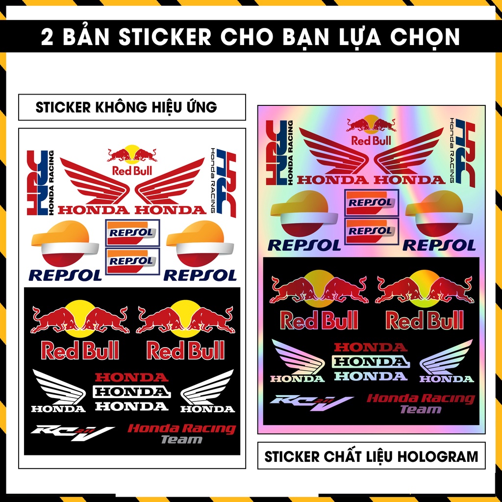 Tem Sticker Honda 1 Đổi Màu Dán Xe Máy Mũ Bảo Hiểm Điện Thoại Laptop ... | Team Decal Hình Dán Honda Repsol Redbull ...