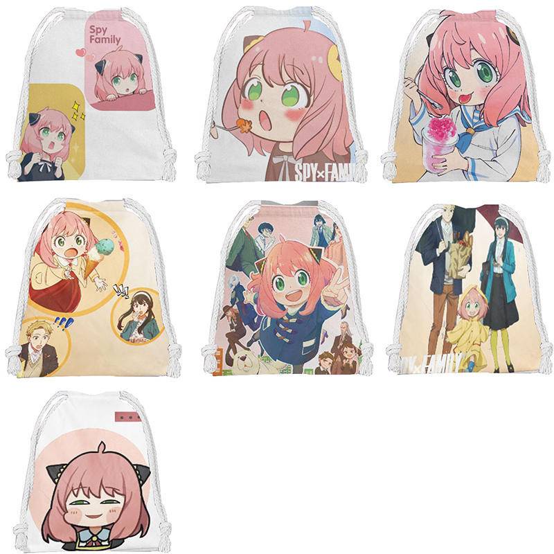 Túi Nylon Dây Rút Đựng Đồ Lót / Giày Thể Thao In Hình Anime SPYxFAMILY Loid Forger Anya Forger Yor Forger