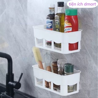 kệ dán tường nhà bếp, khay để đồ nhà tắm dán tường nhựa Việt Nhật nhỏ gọn tiện ích 5698