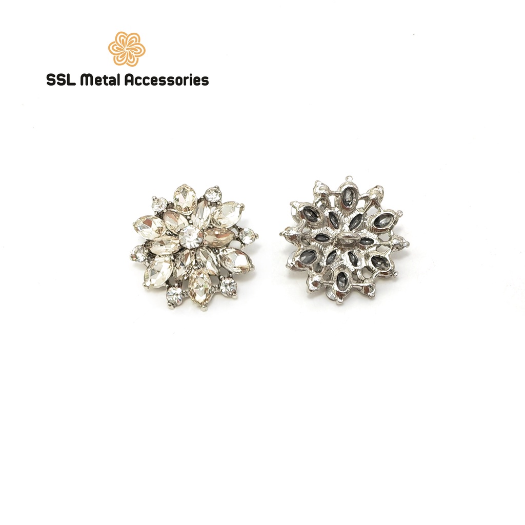 Nút kim loại thời trang cao cấp mới đính đá màu bạc dành cho áo vest, sơ mi, áo dạ, váy đầm  SP-401 402 403 504