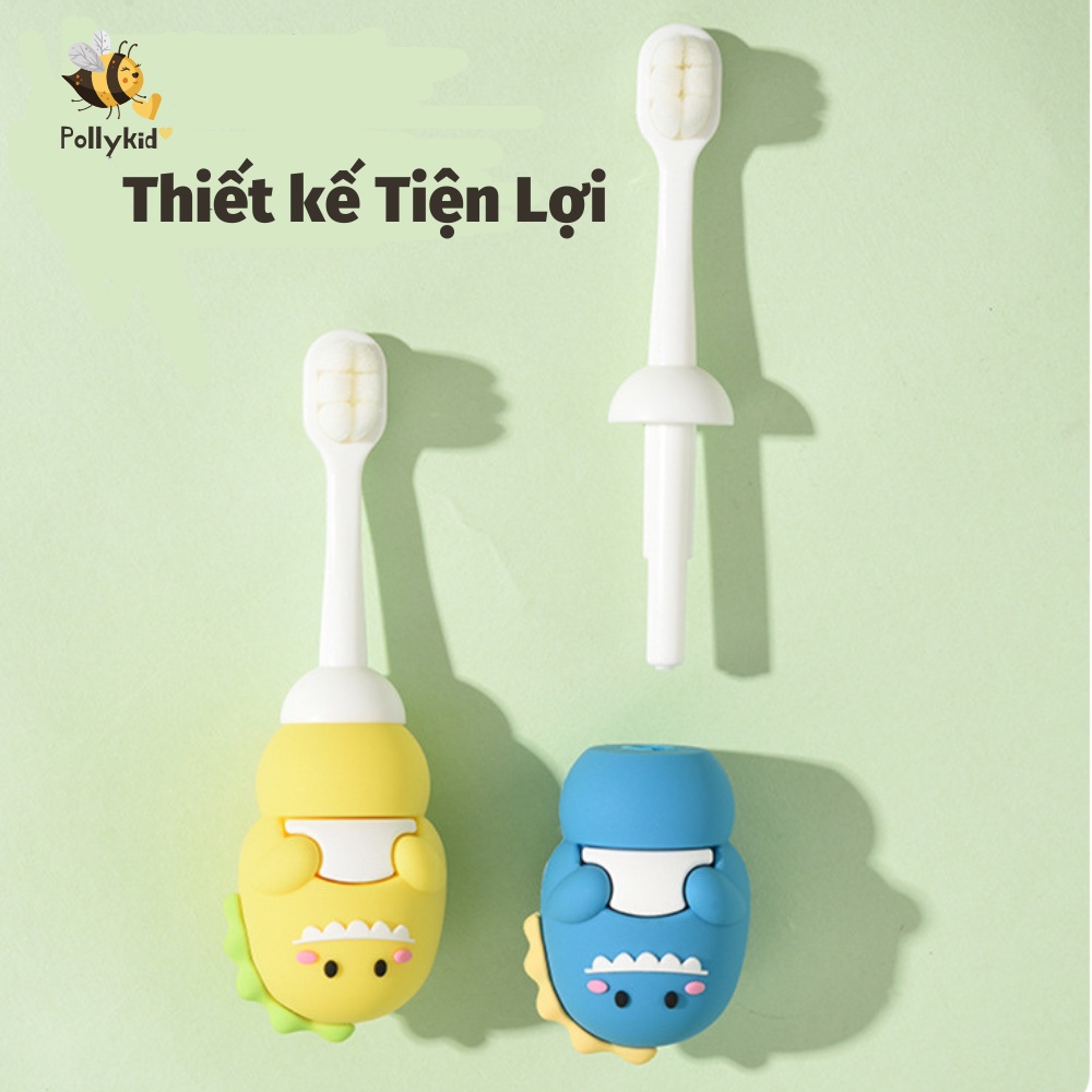 Bàn Chải Đánh Răng Họa Tiết Hình Khủng Long Đáng Yêu Cho Bé 1 Đến 6 Tuổi  Polly Kid SP405