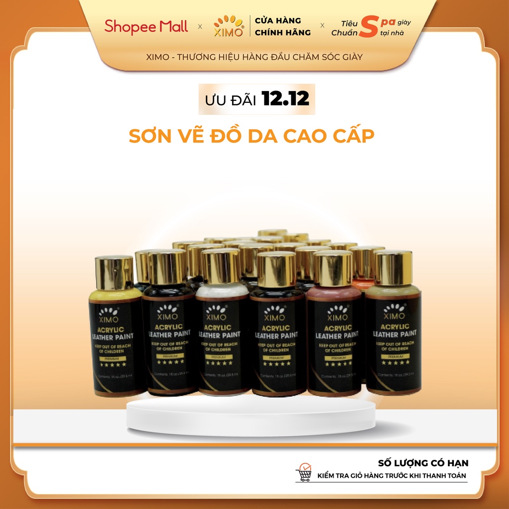 Sơn vẽ đồ da cao cấp Ximo Custom Leather Paint cho giày, túi, ví áo da 30ml XI18