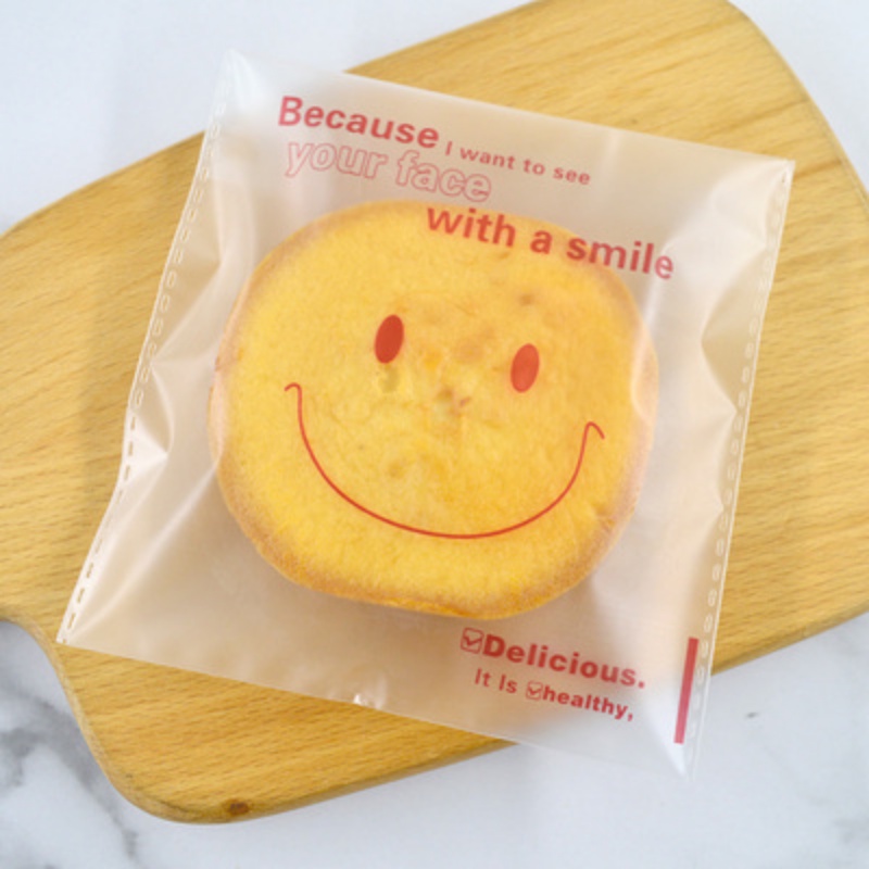 Túi Nhựa Đựng Bánh Quy Tự Dính Họa Tiết Mặt Cười Hoạt Hình Xinh Xắn