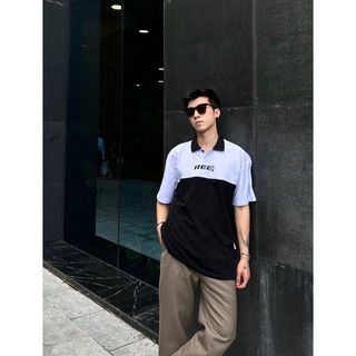 Local Brand Ree - Áo Polo Basic Trắng Phối Đen