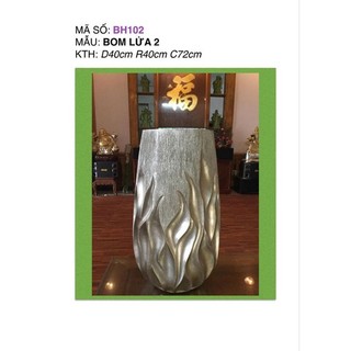 Bình Hoa Composite ⚡️Bao Bể Vỡ⚡️Dáng Bom Lửa Cao 72cm