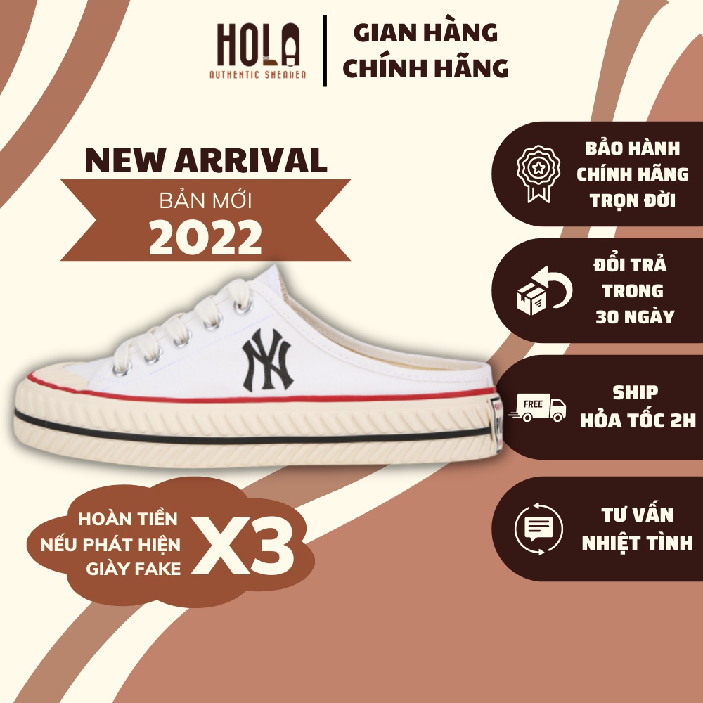 Chính hãng MLB, giày sục MLB mule chính hãng, độn đế 5cm, lót tách rời, có lỗ thông khí, check ra FAKE hoàn tiền X3