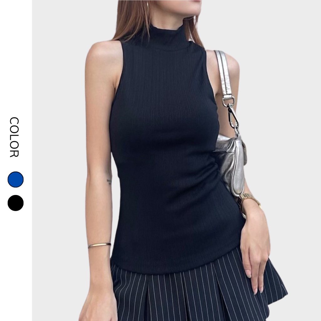 Áo ba lỗ sát nách cao cổ Iris Top ABL01 chất liệu thun gân, kiểu dáng basic dễ phối đồ - Uni By Heart