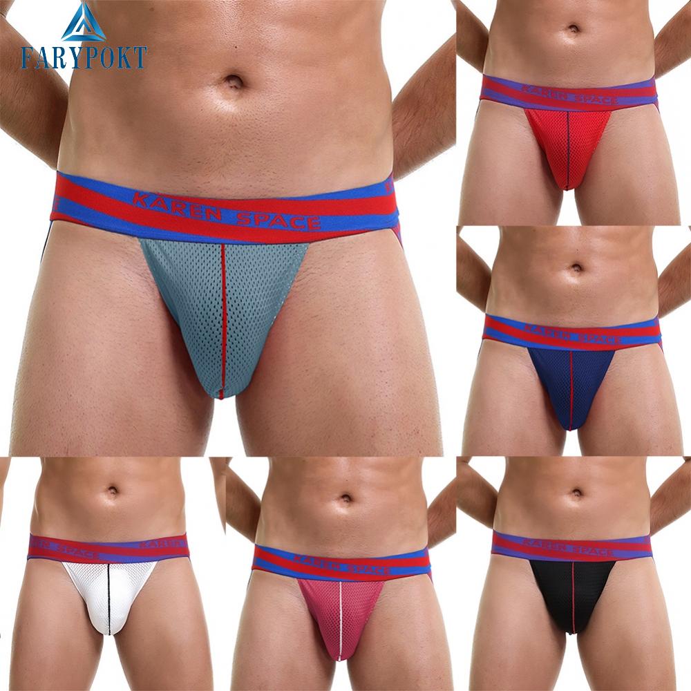 Quần Lót Nam Lọt Khe Hở Lưng Chất Liệu Nylon Màu Xanh Navy Đỏ Hồng