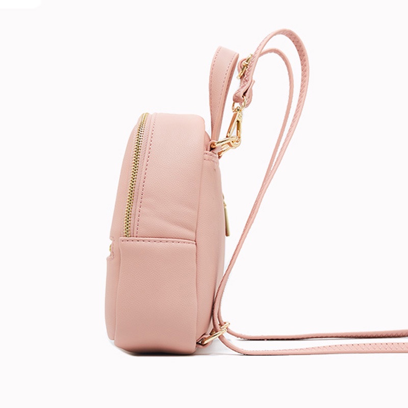 IELGY Ba Lô Da Pu Sức Chứa Lớn Phong Cách Hàn Quốc Đơn Giản Cho Nữ