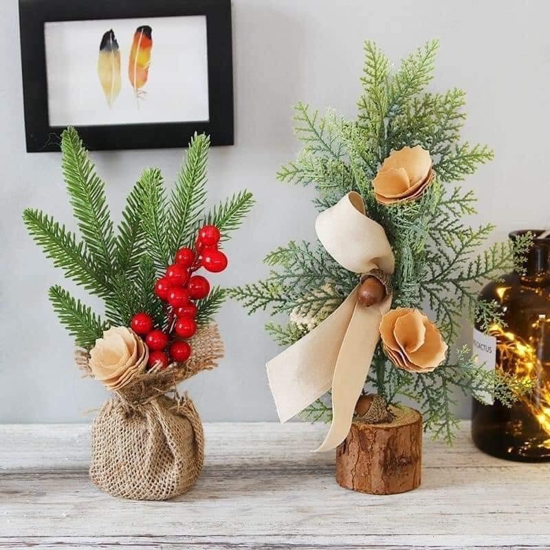 Set 3 Cây Thông Mini Trang Trí Giáng Sinh Quà Tặng Giáng Sinh
