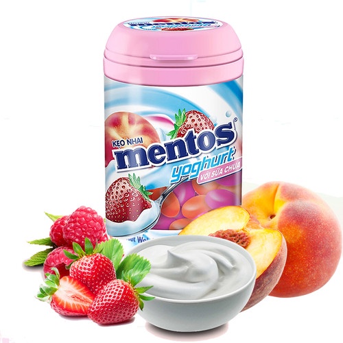 Hộp kẹo Mentos vị sữa chua / sinh tố hộp 90g