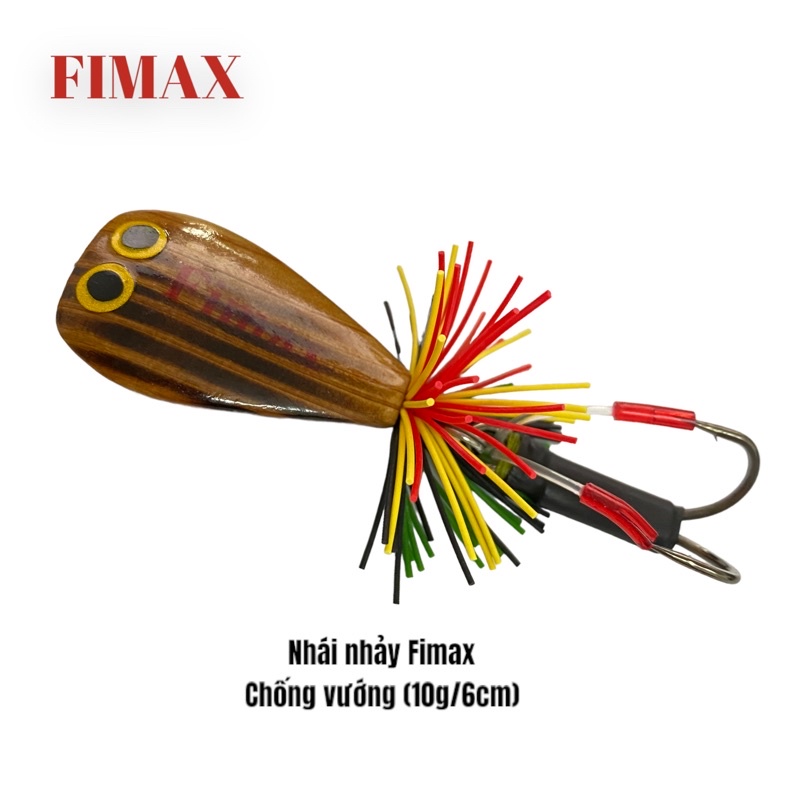 Mồi giả câu cá lóc có chống vướng Fimax chất liệu gỗ cao cấp làm thủ công kích thước 5cm - 10gr - Mối giả câu lure
