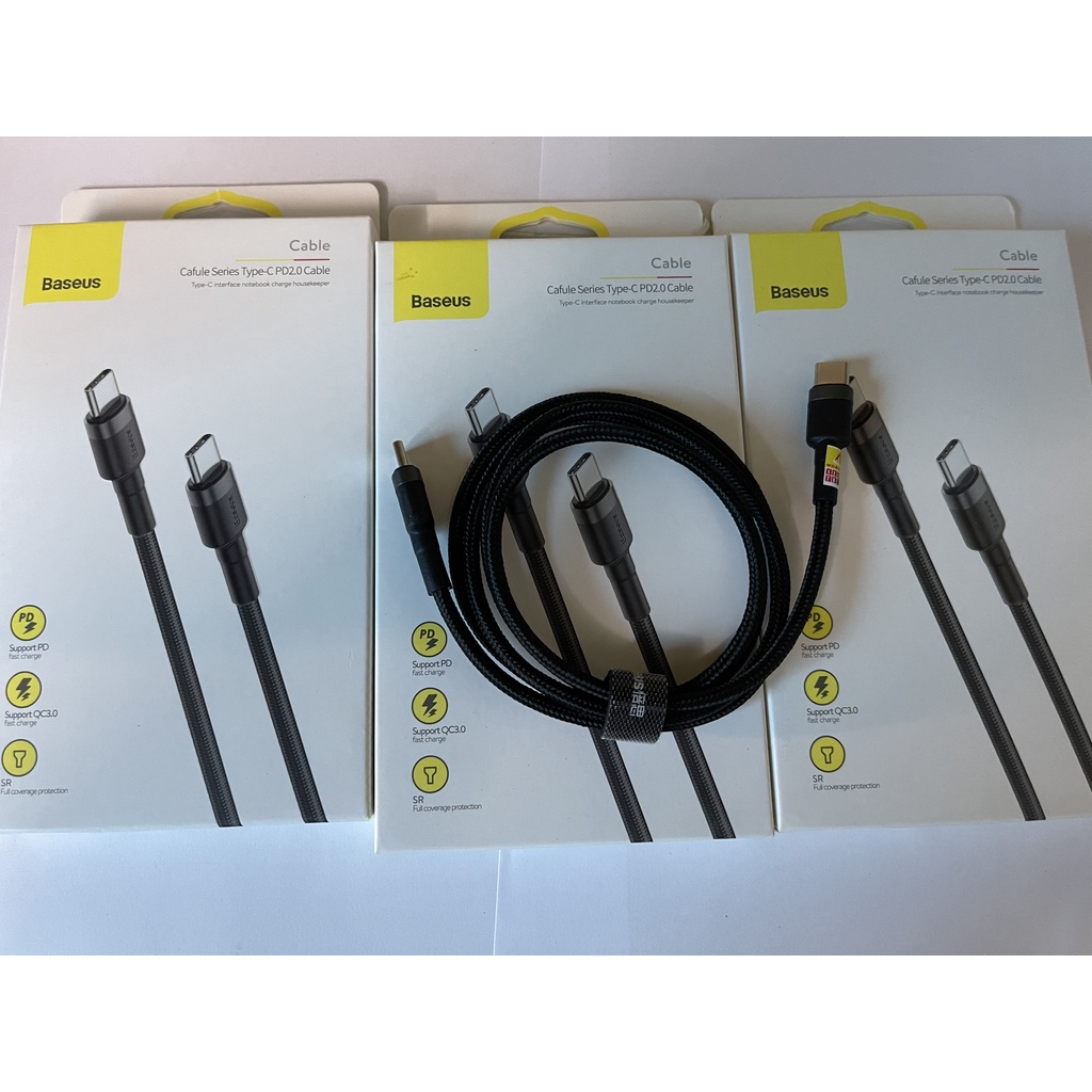 Cáp xạc nhanh Baseus cổng USB-lingtning, cổng TypeC-Type C, cổng USB - Type C chiều dài 1m, 2m