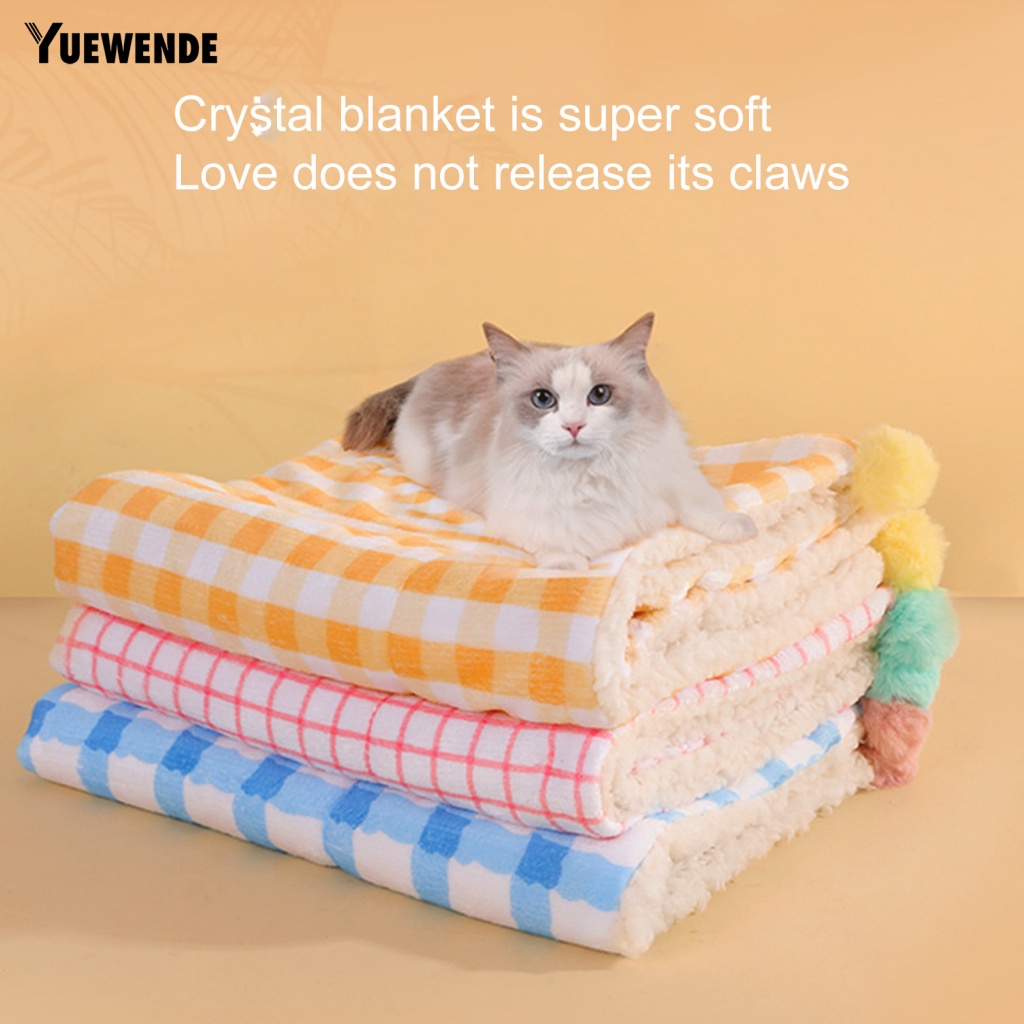 Chăn Lông Cừu Họa Tiết Kẻ Sọc Thoáng Khí Bảo Vệ Cho Cún Cưng