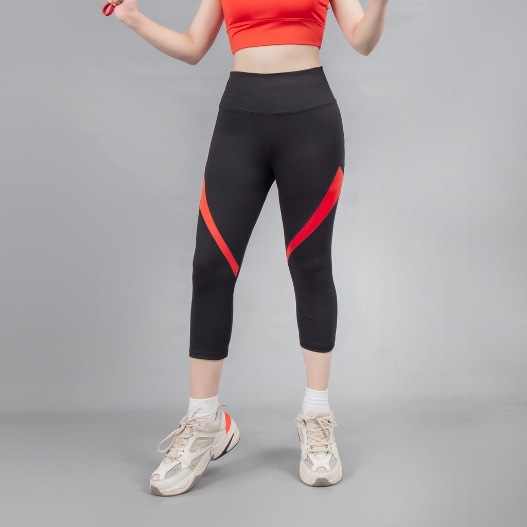 Quần lửng thể thao phối màu Gladimax G08 chất thun co giãn chiều, cạp cao tôn dáng phù hợp cho chạy bộ, yoga, tập gym