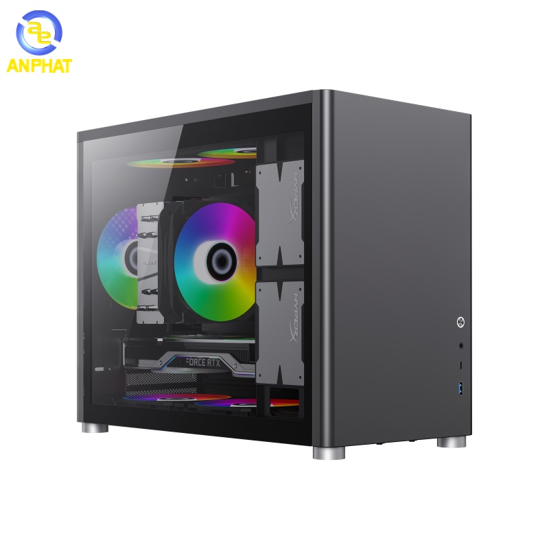 Vỏ case GAMEMAX SPARK Mini Carbon Black / Grey / White - Hàng Chính Hãng