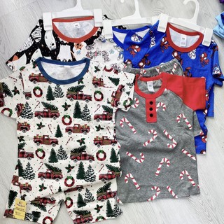 P12 Bộ đồ ngắn bé trai size 15-25kg hình noel và siêu nhân