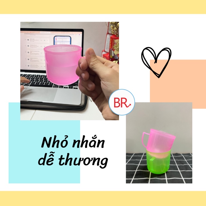 Cốc mai bé có quai cầm Việt Nhật 6220- Cốc nhựa uống nhở nhắn, xinh xắn phù hợp cho các bé 01763