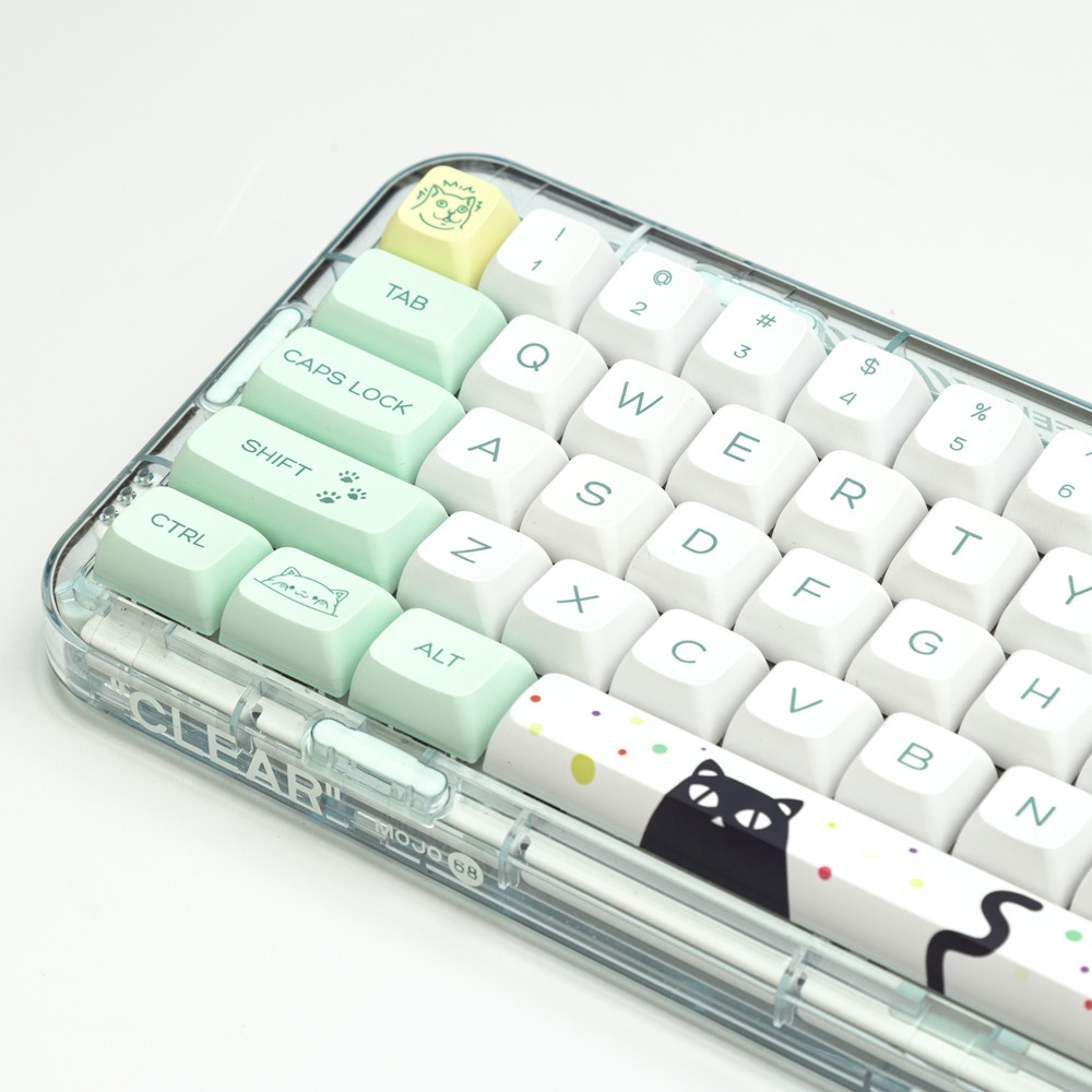 135 Phím Weird Cat Keycaps QSA Profile hoạt hình dễ thương PBT Dye Sub Bàn phím cơ học Keycap