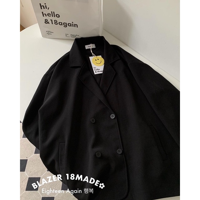 Áo blazer black 18made ✿ 𝐁𝐲 𝐄𝐢𝐠𝐡𝐭𝐞𝐞𝐧 𝐀𝐠𝐚𝐢𝐧