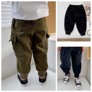 Quần dài bé trai kaki co dãn túi hộp bo gấu xịn đẹp
