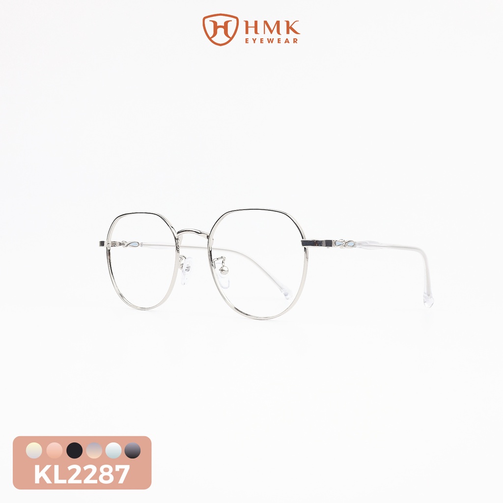 GỌNG KÍNH KIM LOẠI HMK NAM NỮ PHONG CÁCH TRẺ TRUNG DÁNG ĐA GIÁC - KL2287