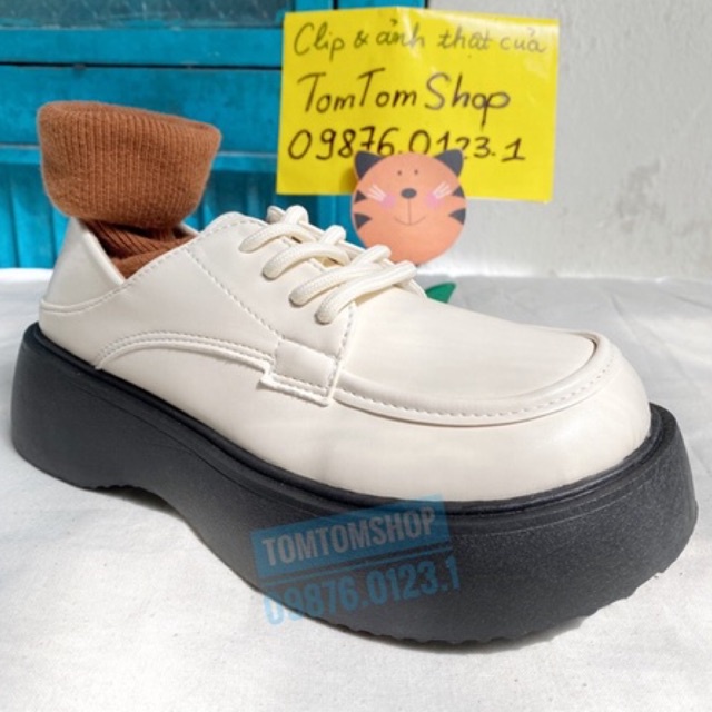 Có sẵn - Giày oxford ulzzang đế bánh mỳ đế xuồng đế cao buộc dây - ảnh thật - clip thật