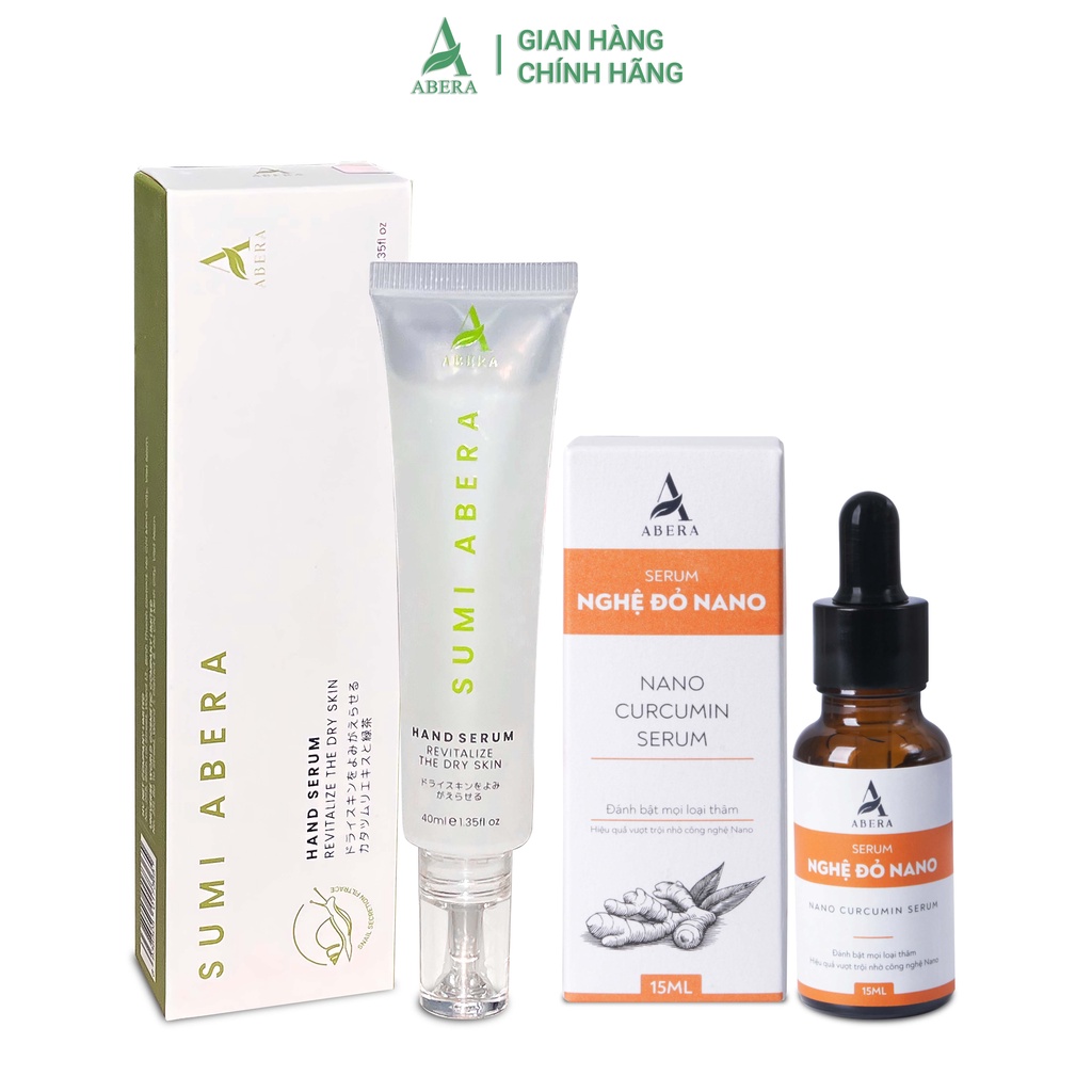 Combo 1 Nghệ Đỏ Nano Abera và 1 Serum dưỡng da tay Sumi Abera