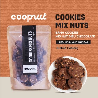Bánh cookie chocolate ăn kiêng, bánh cookie hạnh nhân hạt điều COOPNUT