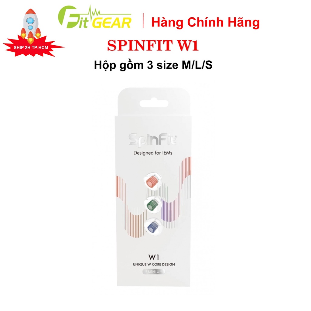 Nút Tai Nghe Spinfit W1 - Hộp gồm 3 size M/L/S