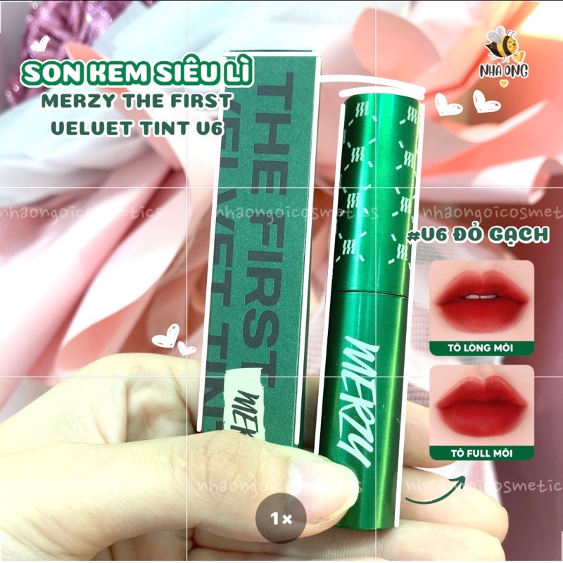[Sẵn] [Ver.Green] Son kem siêu lì, siêu mịn Hàn Quốc Merzy The First Velvet Tint (V6 Green)