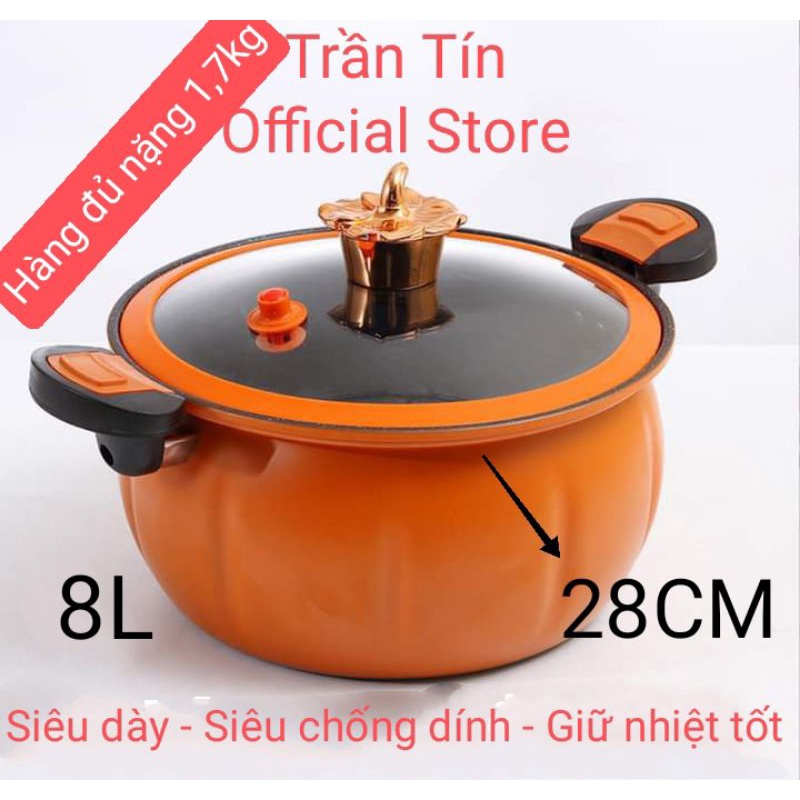 NỒI ÁP SUẤT CHỐNG DÍNH CÓ VỈ HẤP ĐA NĂNG 4 IN 1 BÍ NGÔ 8L NINH XƯƠNG, KHO CÁ, NẤU LẨU...ĐƯỜNG KÍNH 28CM