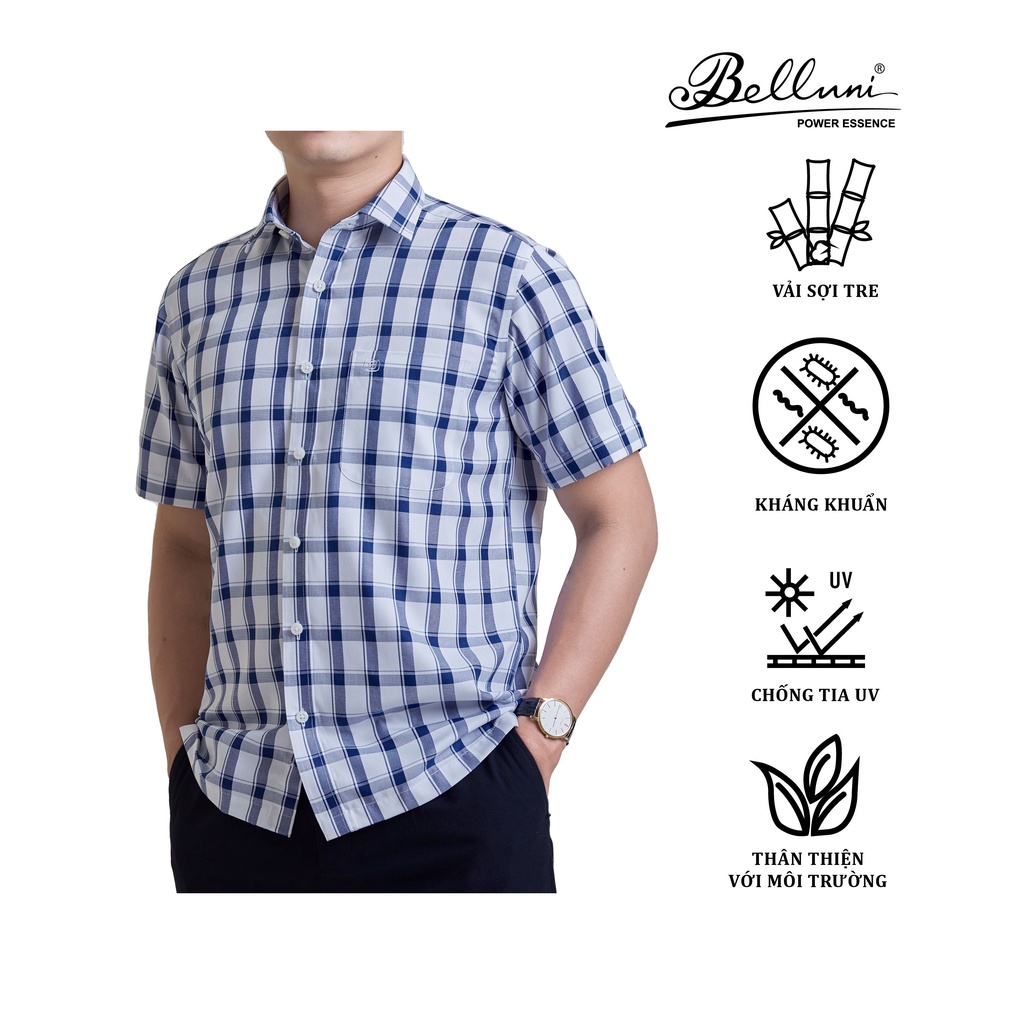 Áo sơ mi nam ngắn tay cao cấp BELLUNI vải sợi tre thanh lịch - ABN.BP.BE.228.B2