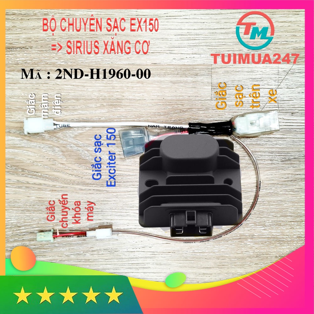 Bộ Dây Chuyển Sạc Ex150 Độ Cho Sirius Xăng Cơ, Jupiter V