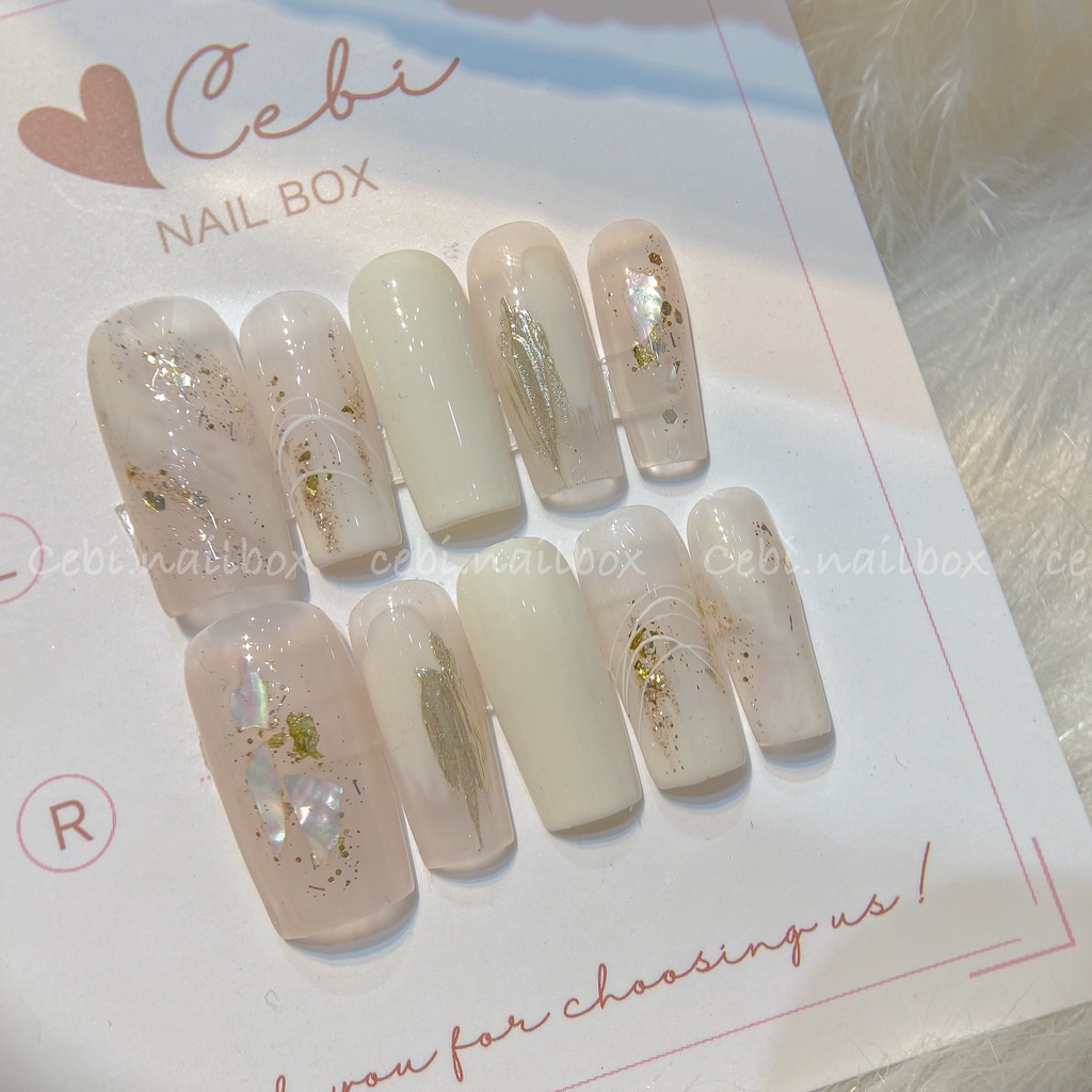 Móng úp thiết kế c138 ẩn xà cừ cebi.nailbox