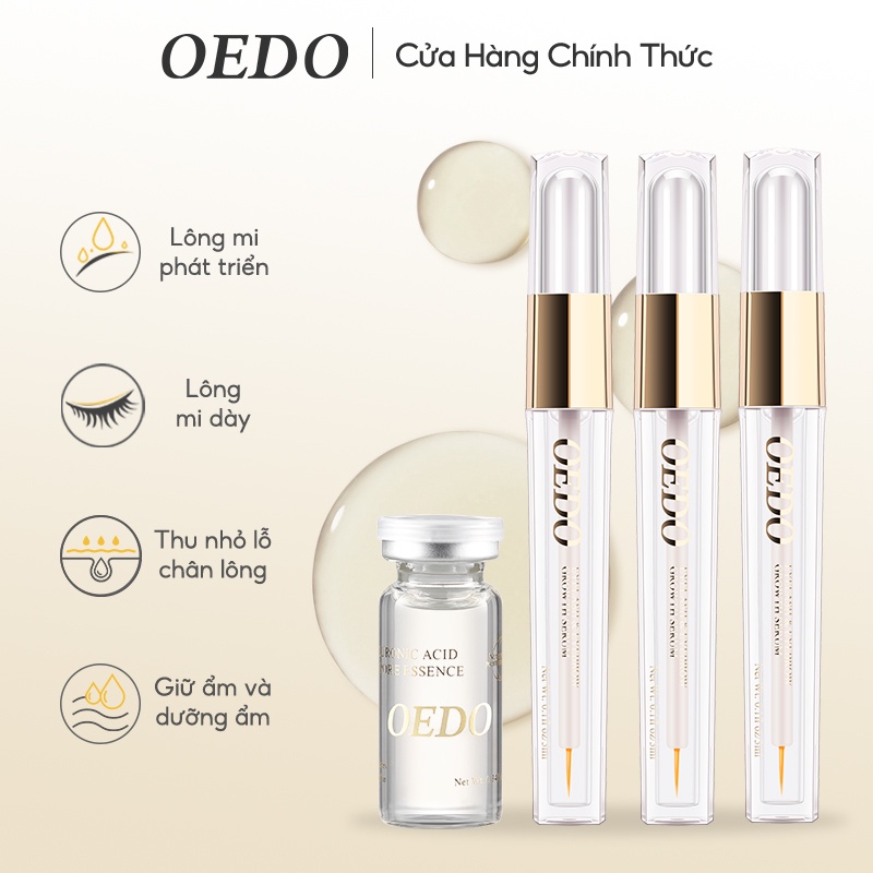 Bộ 3 tinh chất dưỡng mi OEDO 3ml + OEDO Serum axit Hyaluronic 10ml