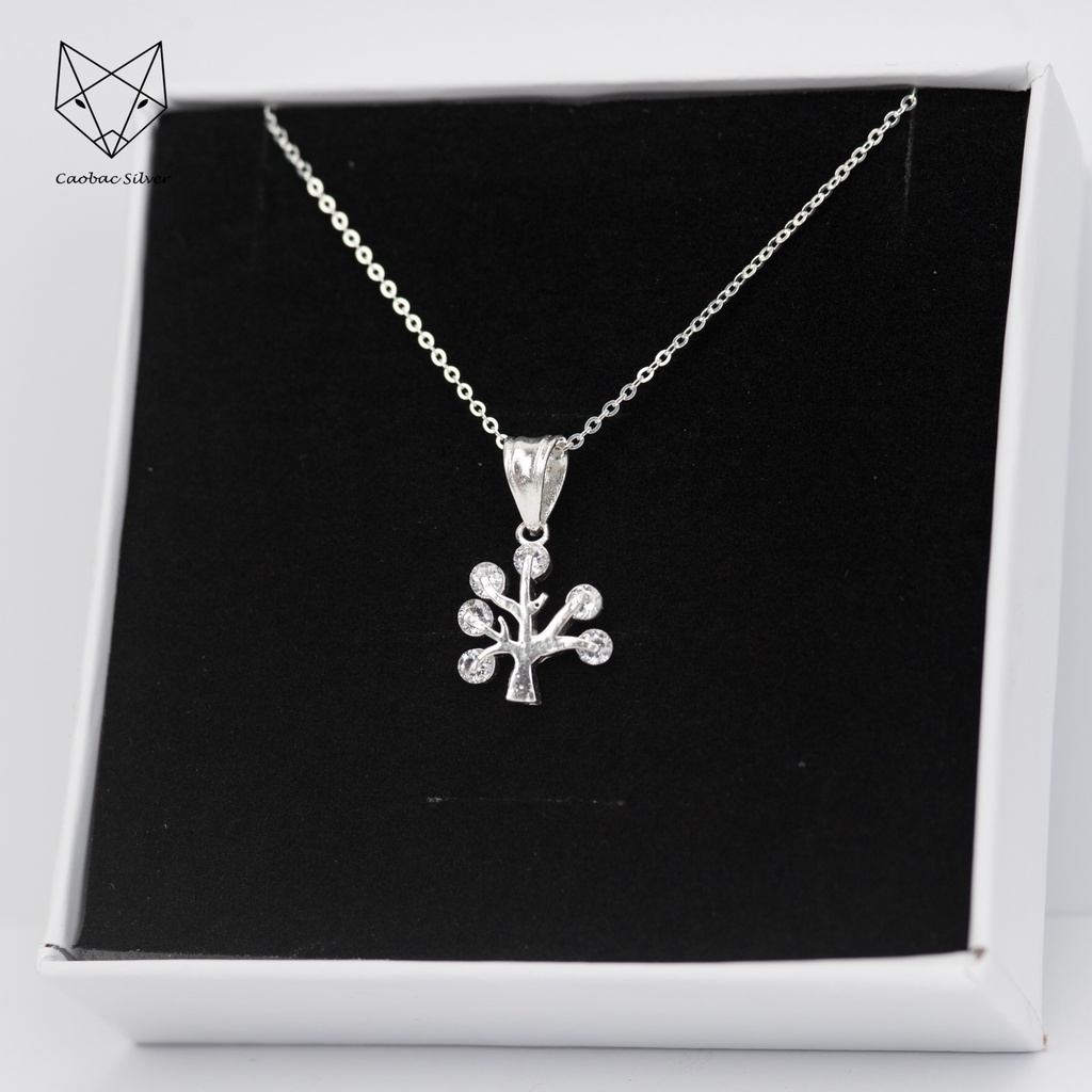 Dây Chuyền Bạc Ta Cao Cấp CaoBac Silver Thiết Kế Hình Cây Lạ Mắt, Độc Đáo Tinh Tế Dành Tặng Riêng Cho Bạn Gái