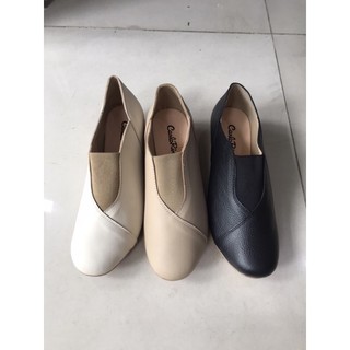 Giày lười đế xuồng đen, kem (35-40)