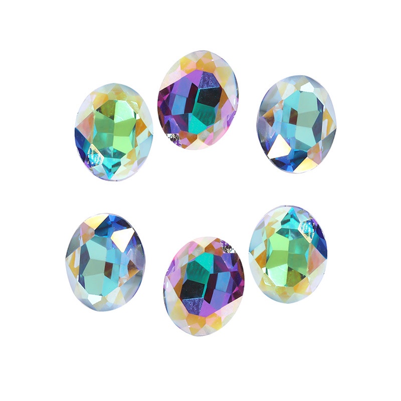 Mũi Khoan Kính Hình Oval K9 Tráng Men Đáy Nhọn Trang Trí Móng Tay Chất Lượng Cao DIY Mới