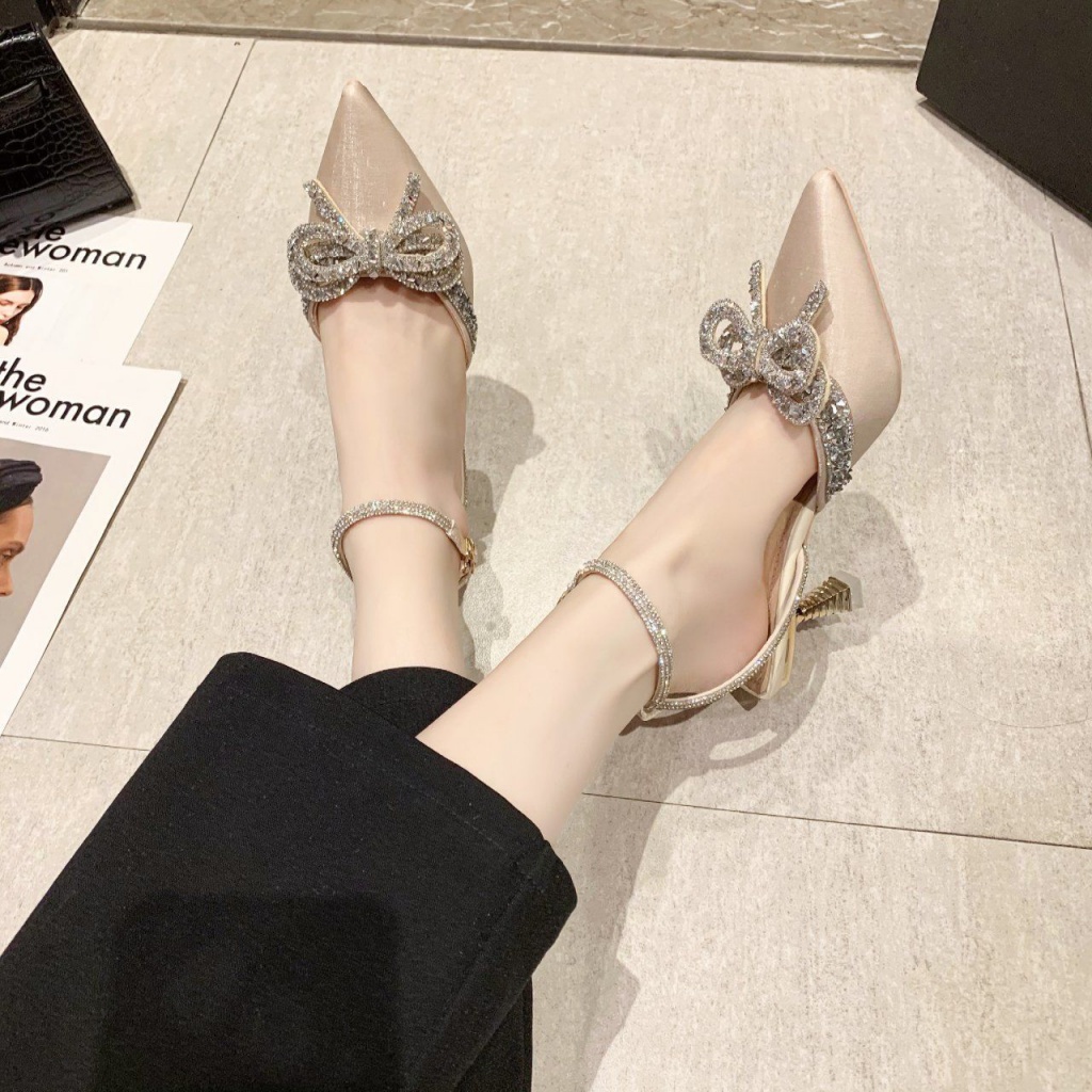 Sandal Cao Gót Đính Đá Phong Cách Thời Trang Mùa Hè Mới 2022 WGD8