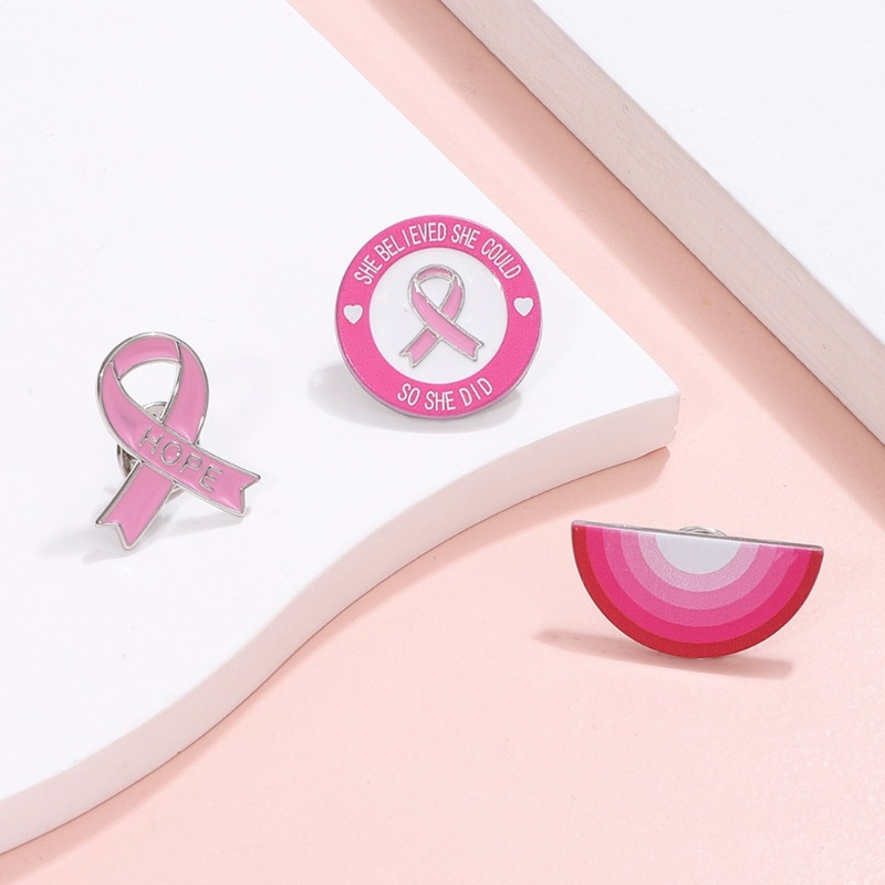 Bộ 3 Ghim Cài Áo Hình Chữ Ung Thư Ngực Cho Nam Và Nữ