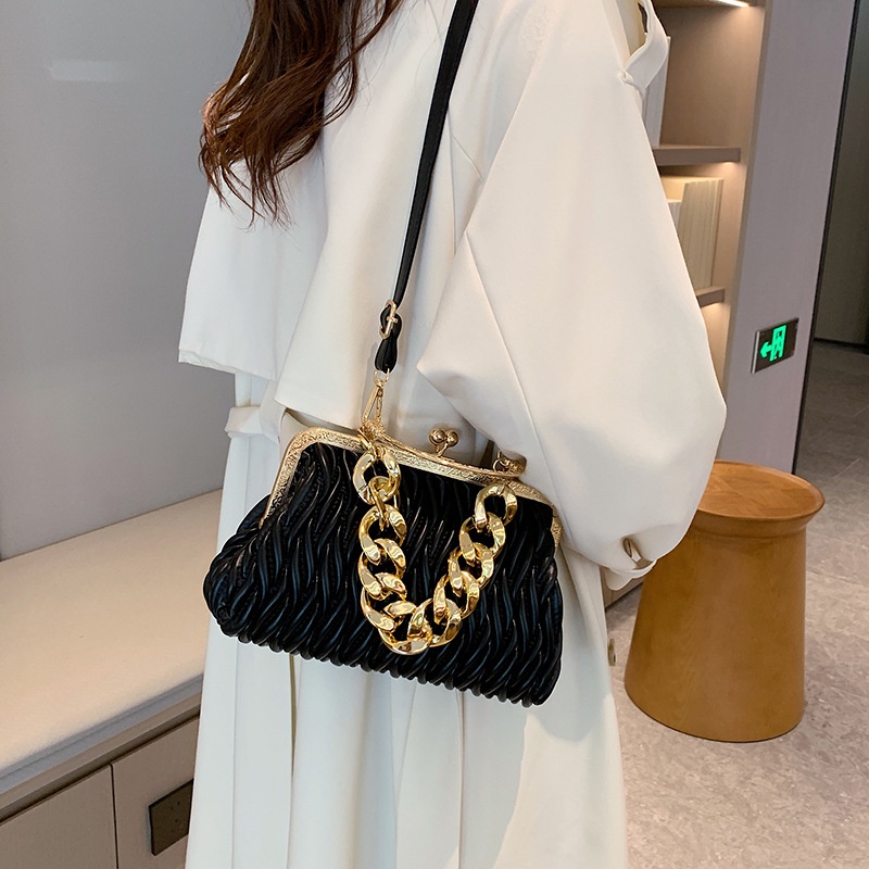 IELGY Túi Đeo Chéo Dây Xích Phong Cách Pháp Thời Trang Cho Nữ