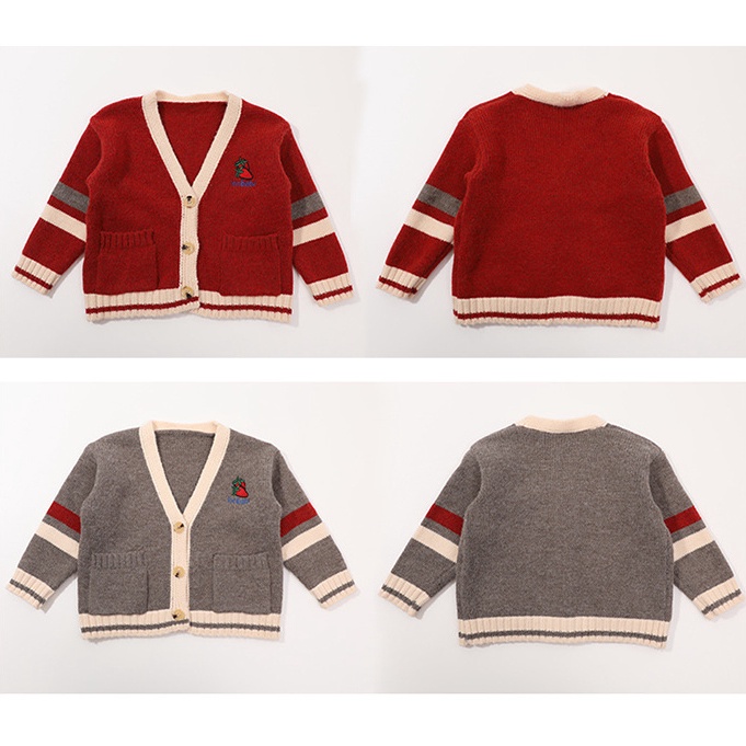 Áo khoác cardigan len dệt kim mặc xuân thu đáng yêu cho bé gái