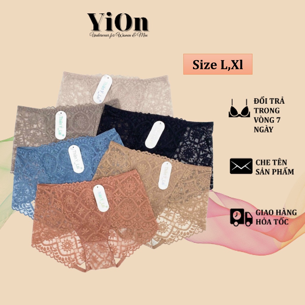 Quần lót ren đùi cạp cao chất ren mềm mại size L, XL YiOn Underwear QR13