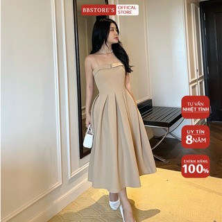  BBSTORE'S Đầm Xòe Hai Dây Dự Tiệc Xếp Ly Sang Trọng -D1380