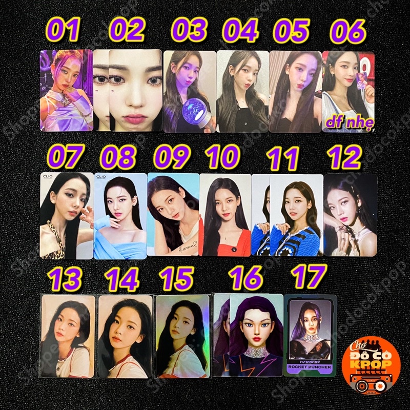 Thẻ aespa Girls SAVAGE Event Clio Mediheal Karina Winter Giselle NingNing